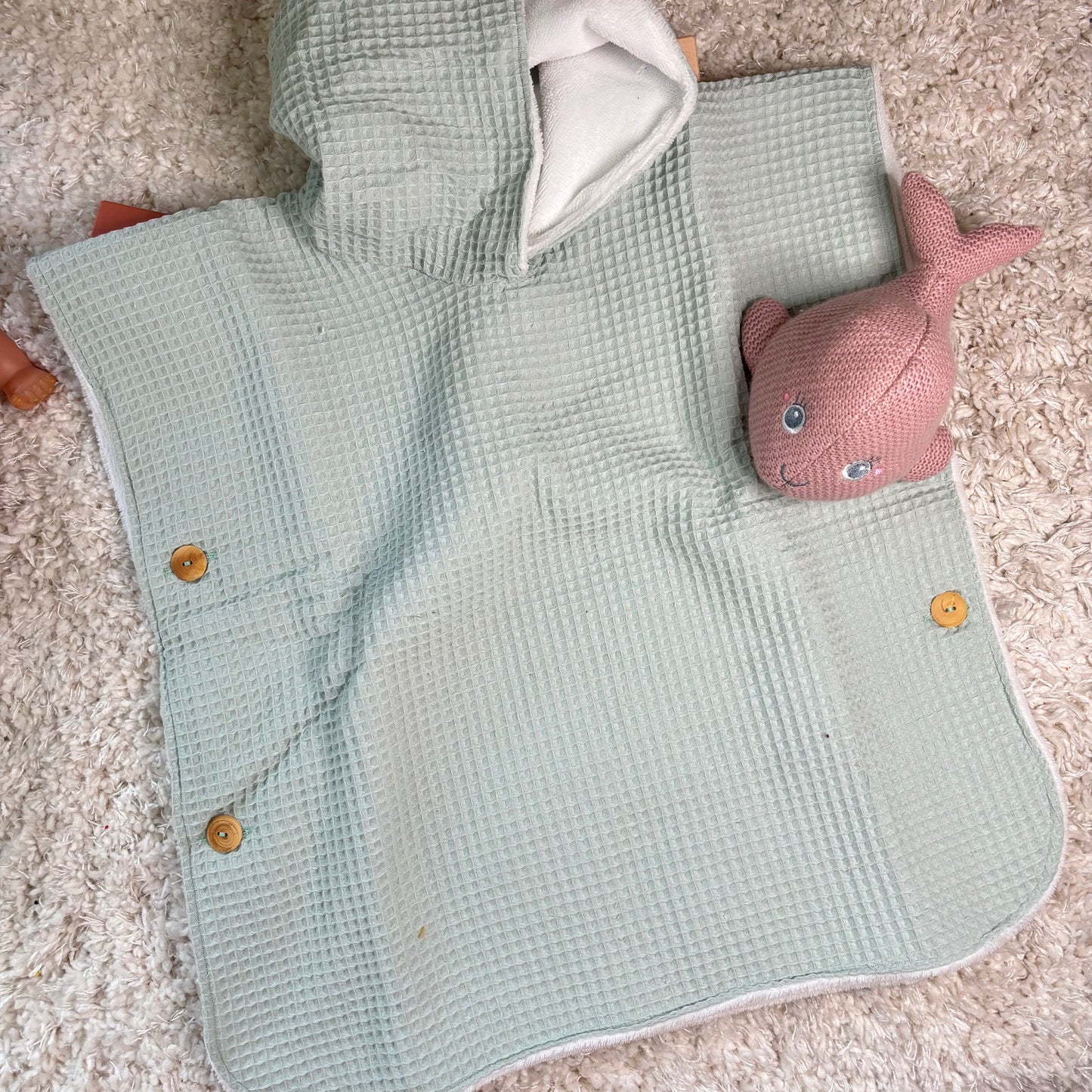Poncho de bain vert d'eau